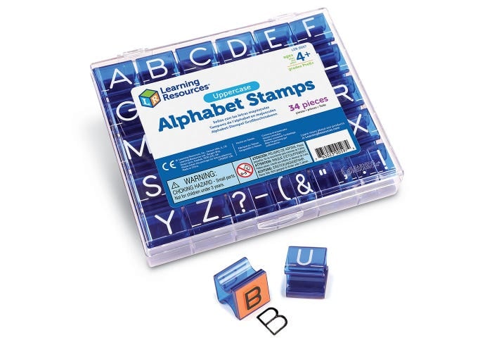 Alphabetstempel: GROSSBUCHSTABEN und Satzzeichen (34 Stück)