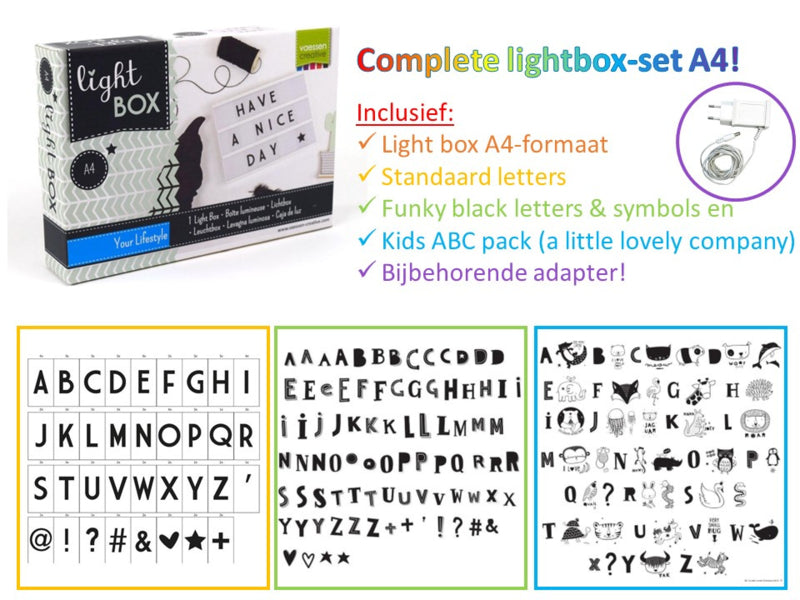Lightbox A3 Vorteilspack inkl. Adapter und 3 Buchstaben-/Symbol-Sets