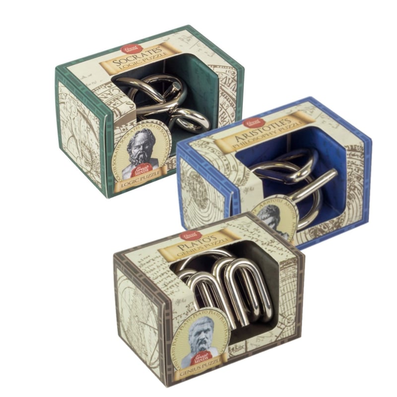 Professor Puzzle's mini Great Minds metalen puzzels (set van 3 st.)