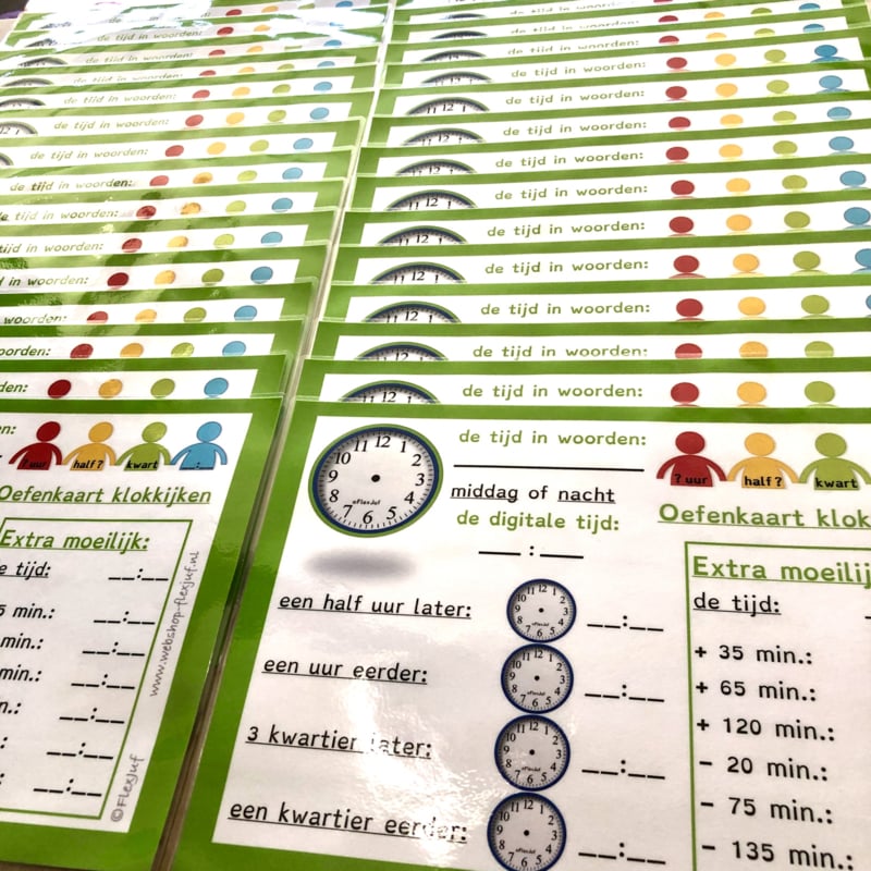Übungskarte Uhrzeit lesen Klassensatz (30-tlg.)