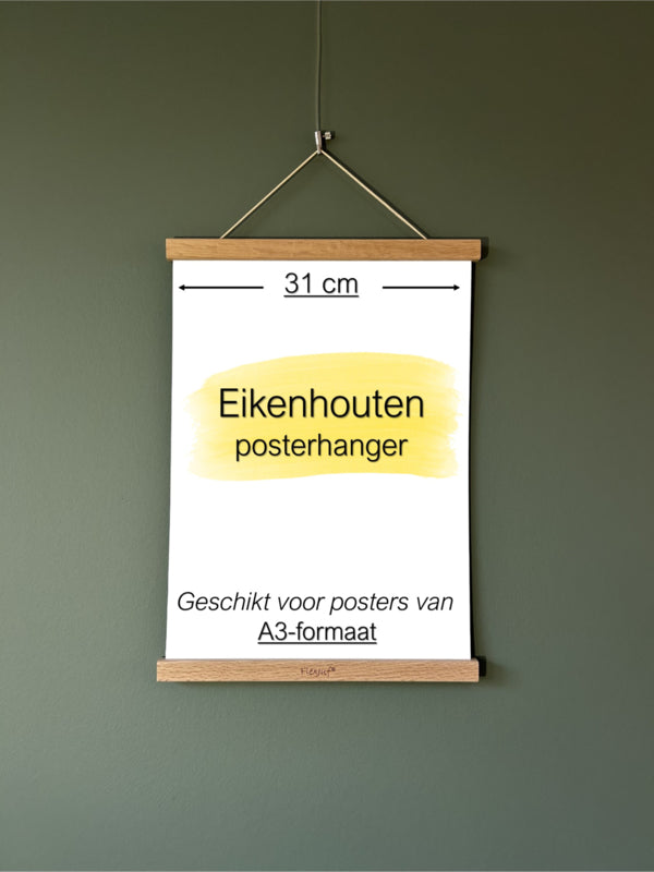 Posteraufhänger A3 Größe (31 cm) Eichenholz