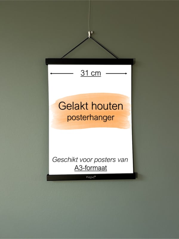 Posteraufhänger A3-Format (31 cm) Schwarz lackiert