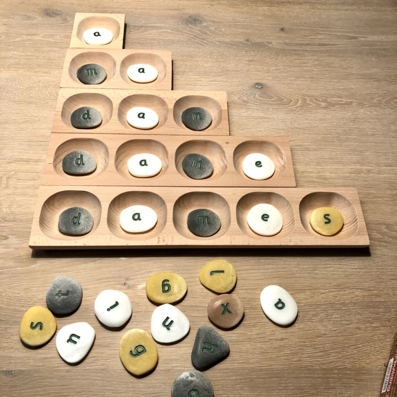 Holztablett mit 1, 2, 3, 4, 5 Fächern (5er-Set)