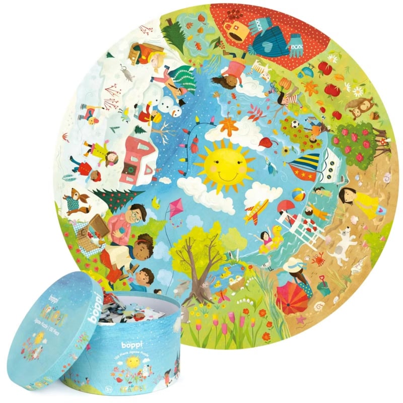 Grote ronde puzzel +- 58 cm (150 st.) Seizoenen