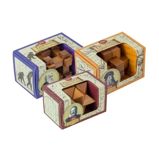 Professor Puzzle's mini Great Minds houten puzzels (set van 3 st.)