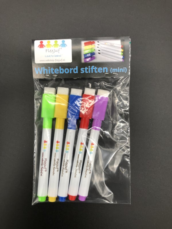 FlexJuf whiteboardstiften met smalle punt (zwart) en wisser (set 30 st.)