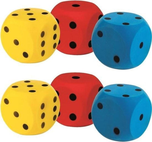 XXL Foam dobbelsteen, 15,5 x 15,5 cm (SET van 6 st.)