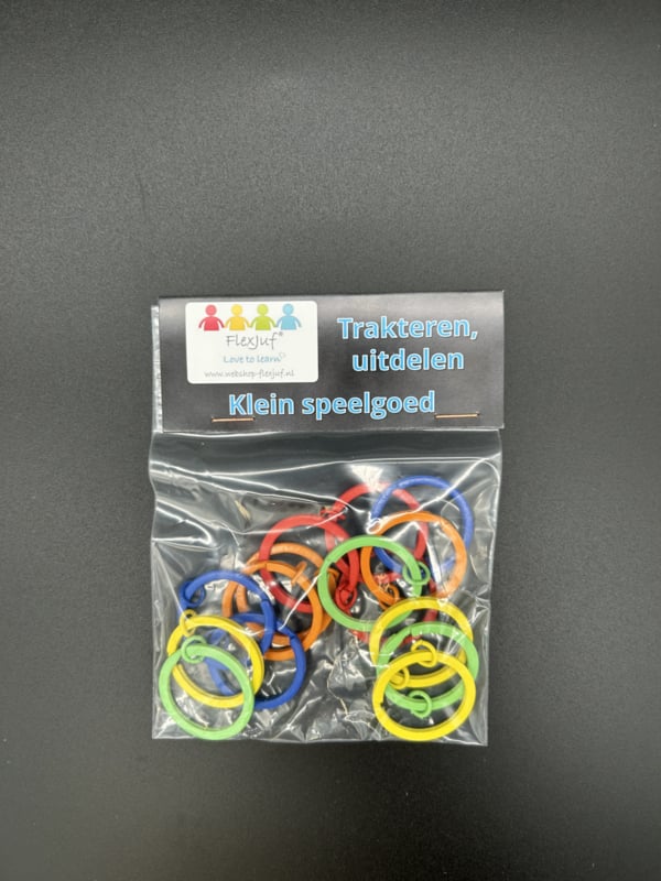 Sleutelringen regenboogkleuren (15 st.) knutselonderdelen