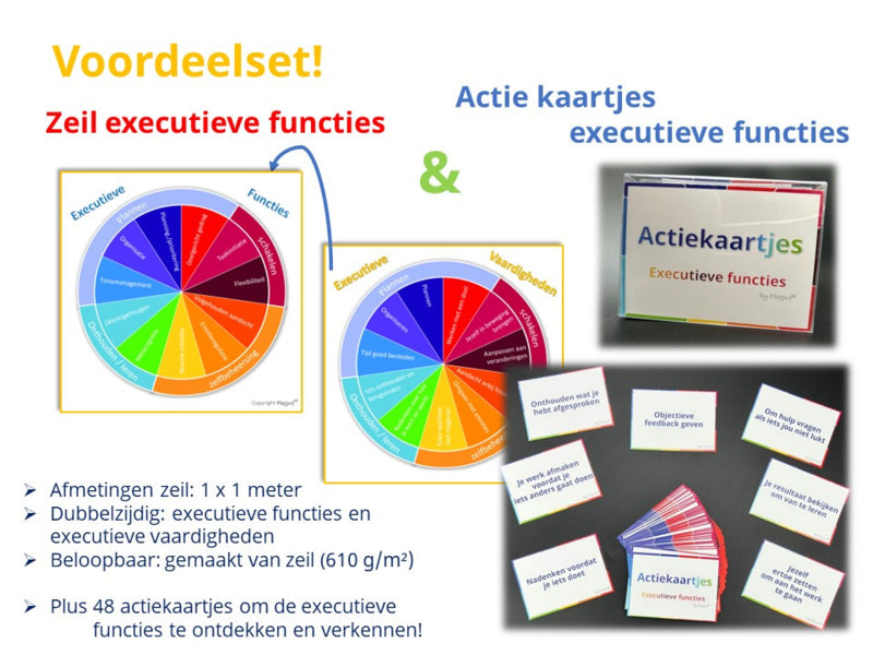 Voordeelset: Dubbelzijdig zeil + actie kaartjes executieve functies