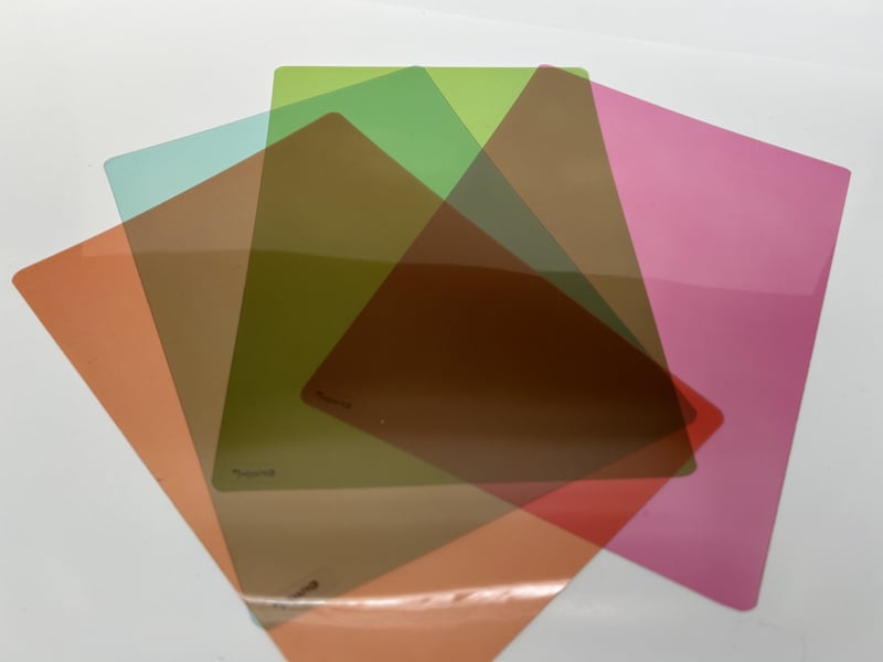 Gekleurde leesliniaal / boek cover A5-formaat 4 st. (lichtgroen, oranje, roze, turqoise)