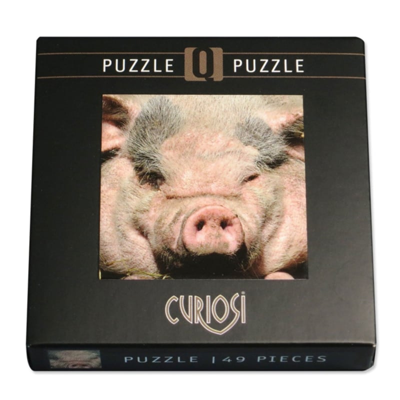 Curiosi Q-Puzzle (schwierige Teile) – Tier – Schwein (49 Teile)