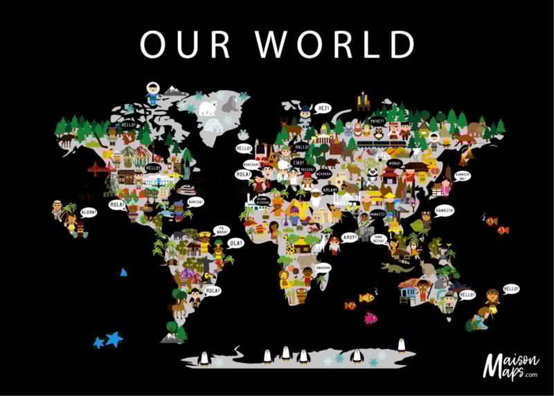 Kaart van de Wereld - puzzel 1000 stukjes