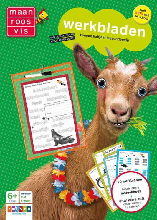 Maan Roos Vis werkbladen - tweede half jaar leesonderwijs