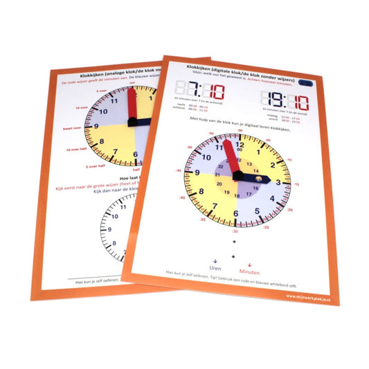 Oefenklokken analoog en digitaal