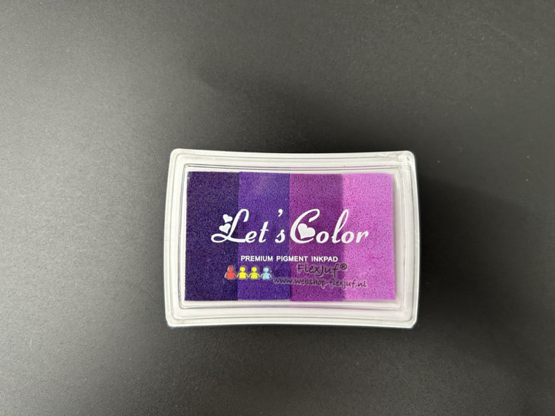 Regenbogen Stempelkissen/Stempelkissen 4 Farben 6 x 4 cm - lila