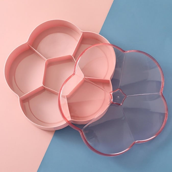 Blumenaufbewahrungsbox mit Deckel (rosa) 25 cm, 6 Fächer (Outlier)