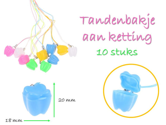 Tandenbakje aan ketting (10 st.)