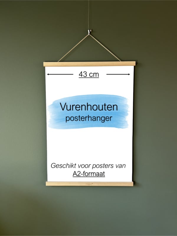 Posteraufhänger A2 Größe (43 cm) Kiefernholz