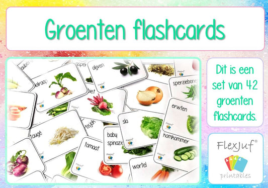 Printable: Flashcards - Groente (42 st.)