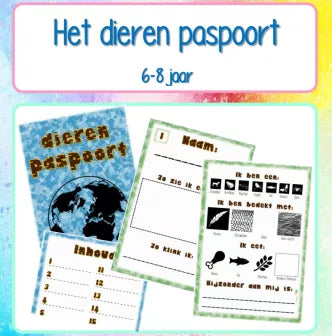 Printable: Dieren paspoort - 6-8 jaar