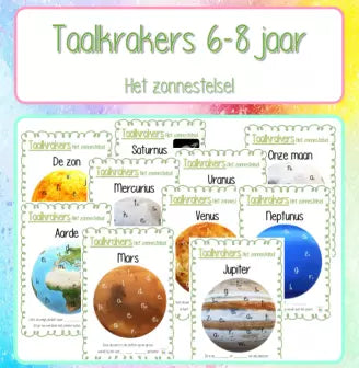 Printable: Taalkrakers 6-8 jaar: het Zonnestelsel