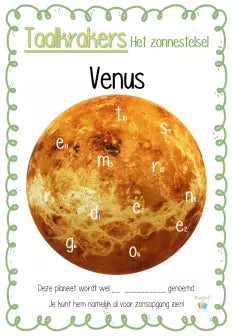 Printable: Taalkrakers 6-8 jaar: het Zonnestelsel