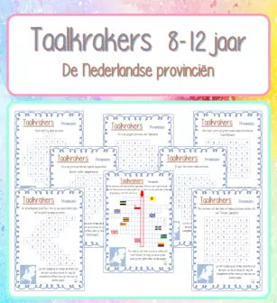 Printable: Taalkrakers 8-12 jaar: de Nederlandse provinciën