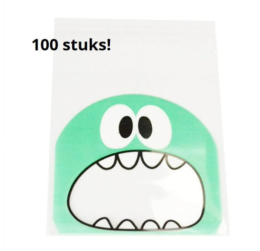 Tanden zakjes 100 st. Groen monstertje