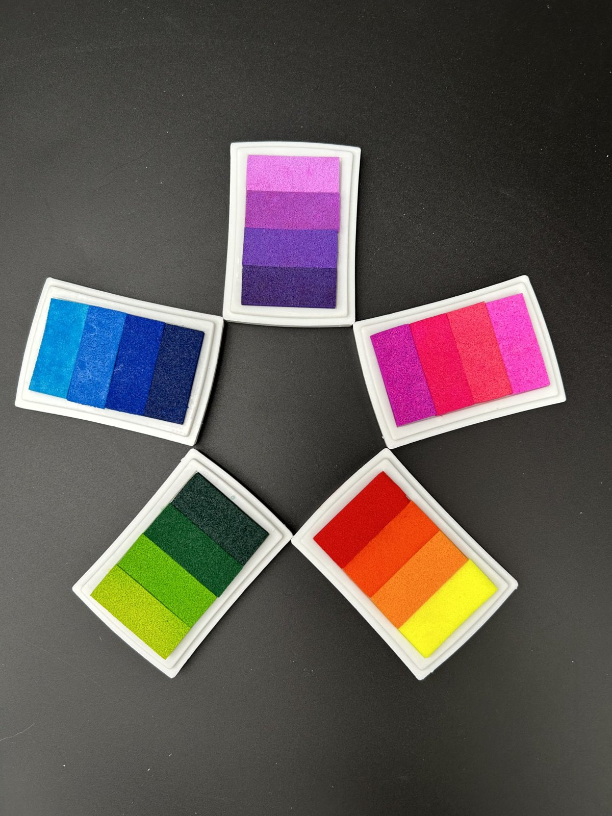 Regenboog inktpad/stempelkussen 4 kleuren 6 x 4 cm - paars