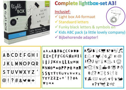 Lightbox A3 Vorteilspack inkl. Adapter und 3 Buchstaben-/Symbol-Sets
