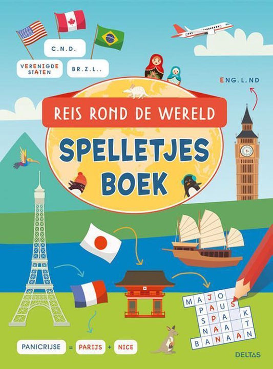 Reis rond de wereld spelletjes boek
