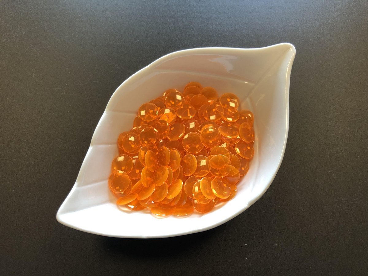 Rekenfiches transparant Oranje Ø15 mm