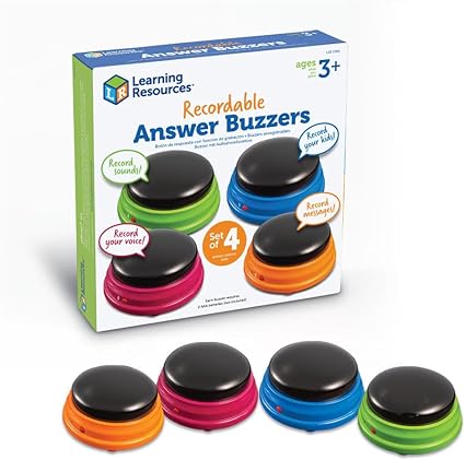 Antwoord buzzers met opneemfunctie (set van 4)