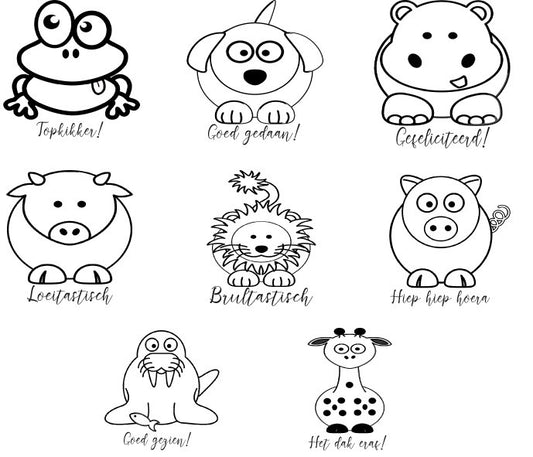 Nakijkstempels incl. 4 inktkussentjes