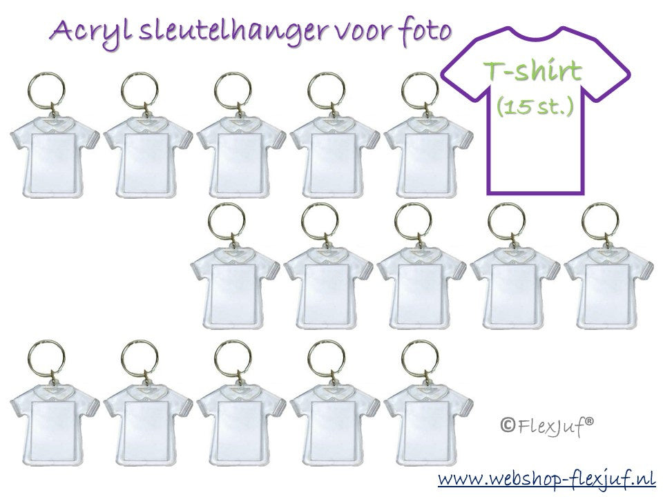 Sleutelhanger foto transparant DIY T-shirt (15 st.)