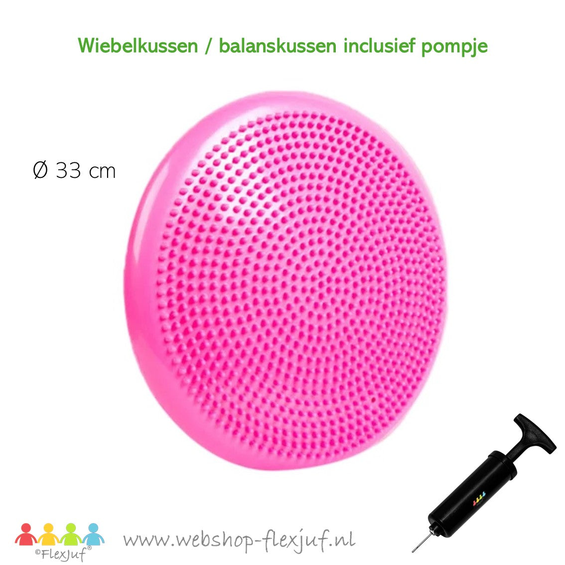 Balanskussen / wiebelkussen incl. pompje - Roze