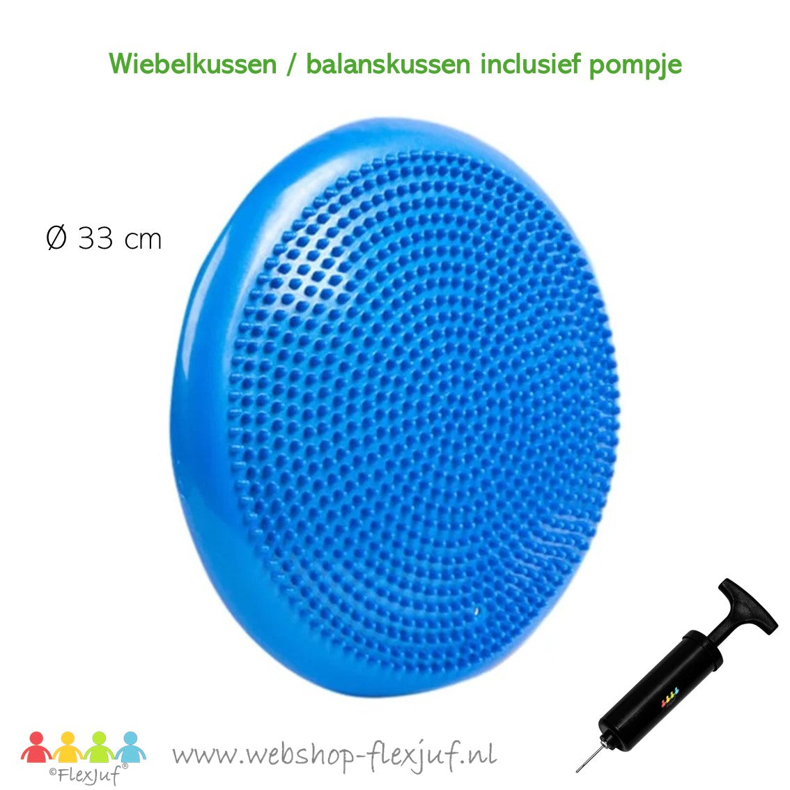 Balanskussen / wiebelkussen incl. pompje - Blauw