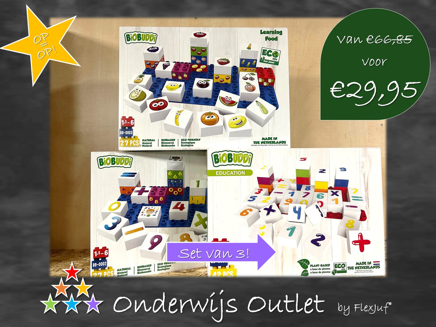 Onderwijs Outlet: BiOBUDDi leren tellen, nummers leren kennen en fruit (3 sets)