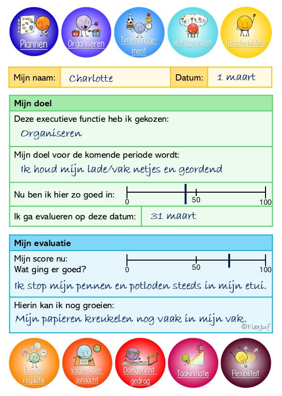Doelenbriefjes Executieve Functies (blok van 100 st.)