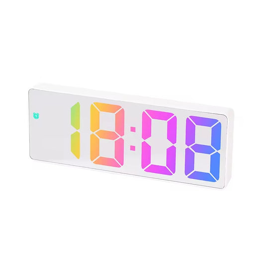 Digitale klok wit met regenboog cijfers (16 cm)