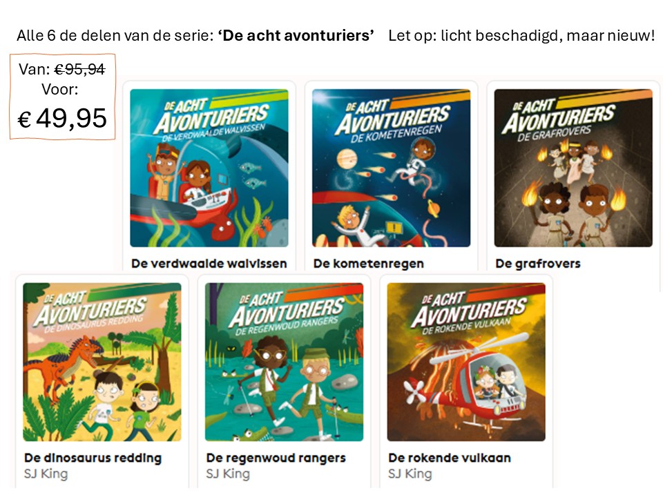 De acht avonturiers deel 1 t/m 6! Licht beschadigd!