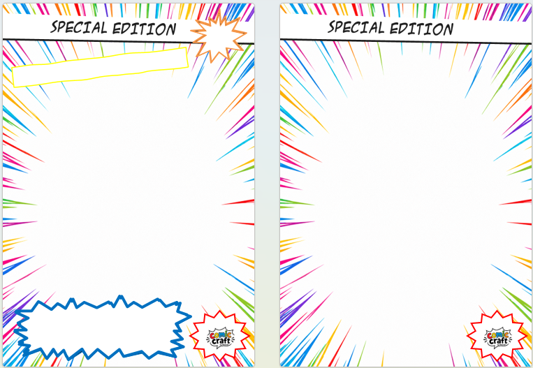 Comic Craft Voorbladen + (na)vulling - gekleurd (5+40 pagina's)