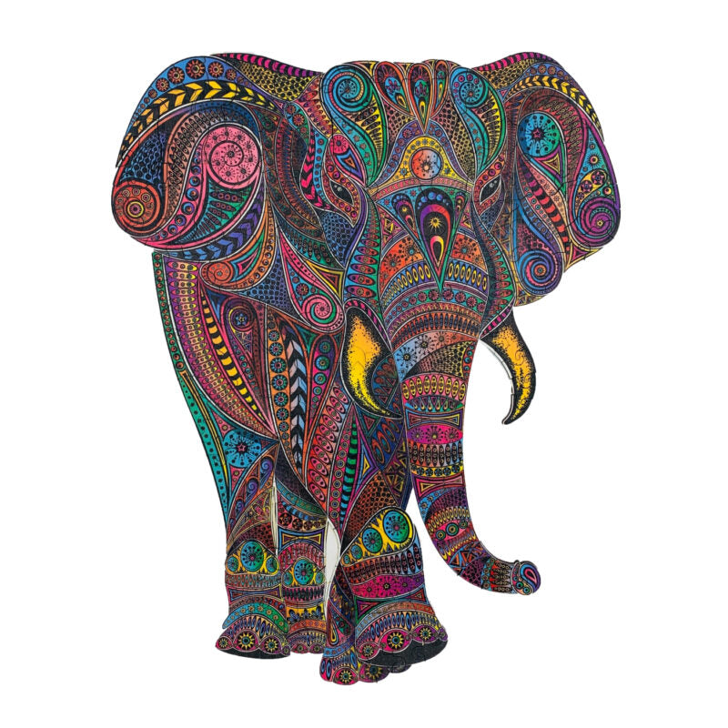 Keizerlijke olifant 30 x 38 cm - Houten puzzel (190 unieke stukjes)