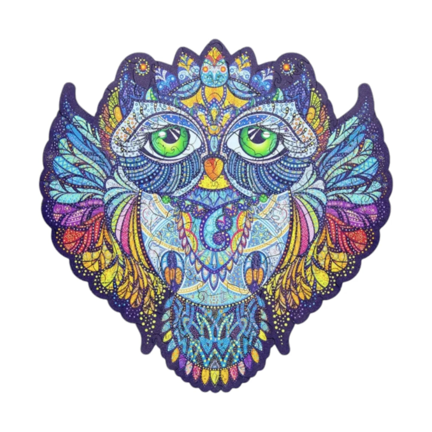 Magische uil 23 x 23 cm - Houten puzzel (103 unieke stukjes)