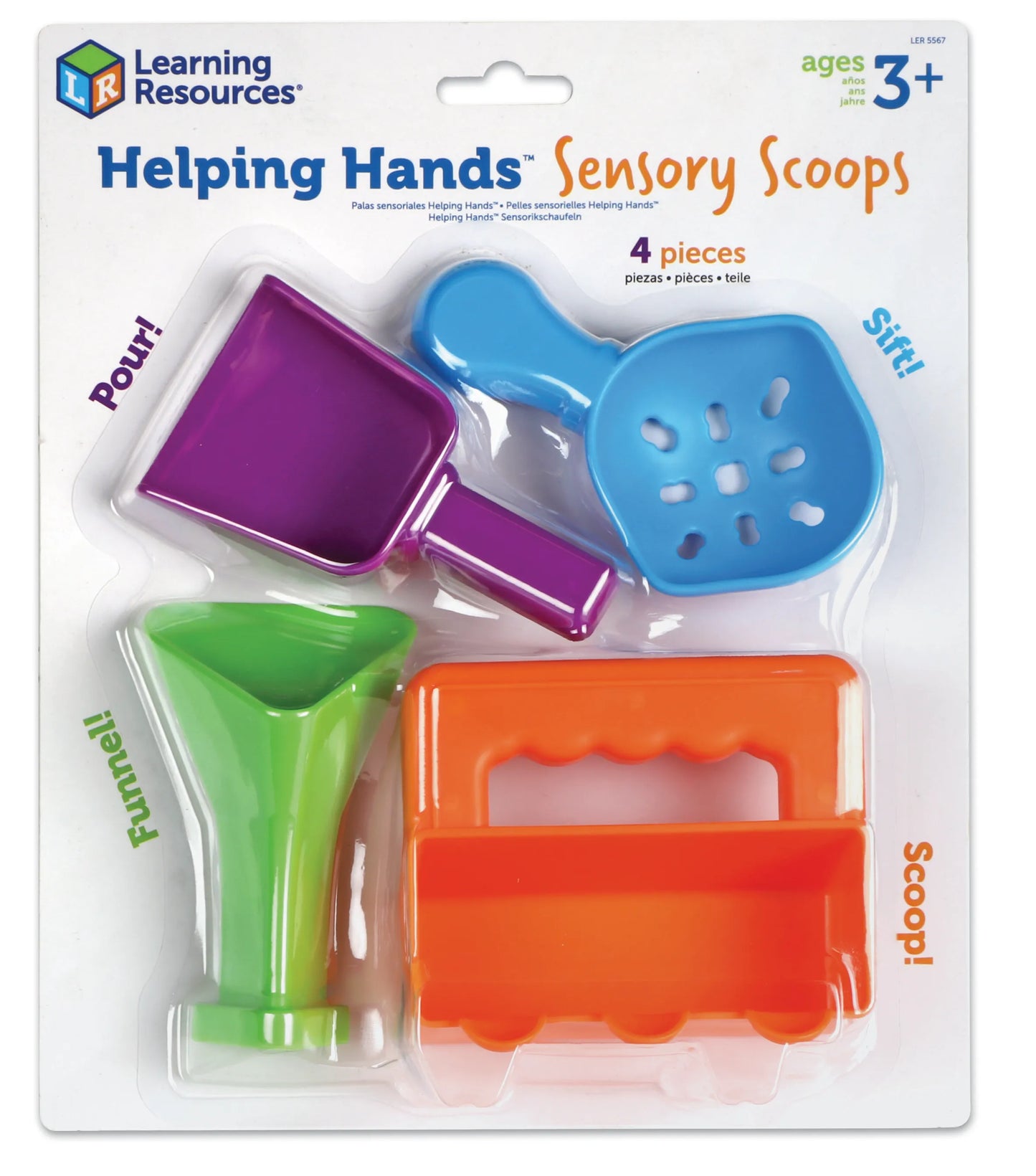 Helpende handjes: sensorische schepjes (set van 4)