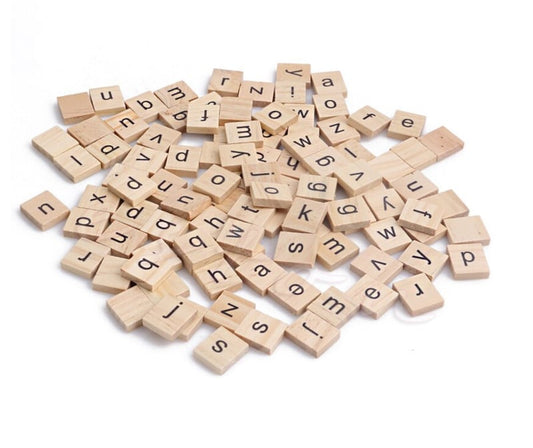 Scrabble letters (zonder normering) kleine letters