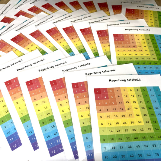 Regenboog tafelveld wisbordje klassenset (30 st.)