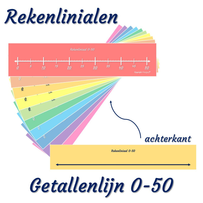 Rekenliniaal - getallenlijn 0-50 (10 st.)