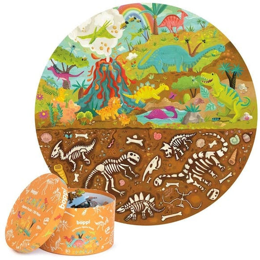 Grote ronde puzzel  +- 58 cm (150 st.) Dinosaurus