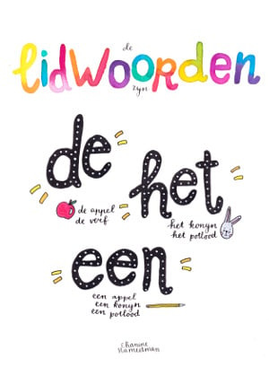 A4 poster - Taal - de Lidwoorden